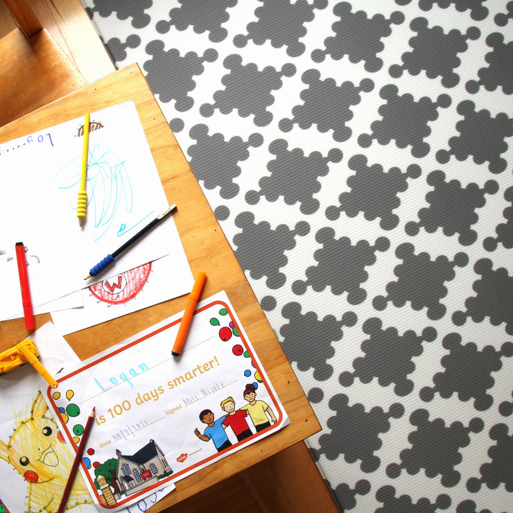 Luxe Play - Charcoal Star | Stylish Reversible Foam Floor Play Mat - Large