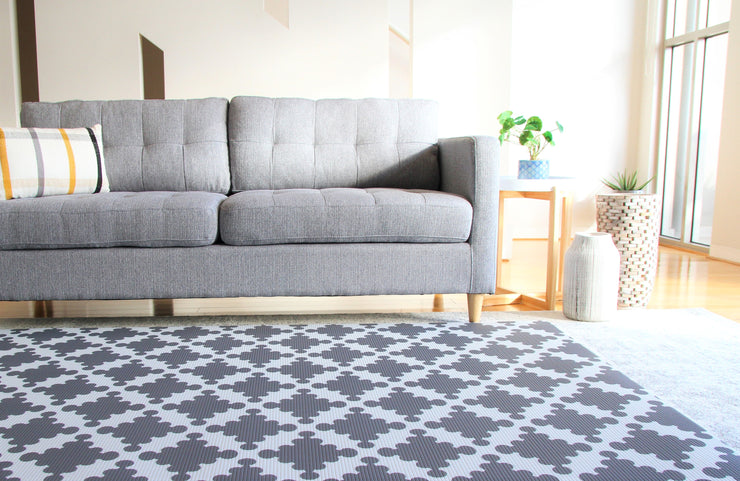Luxe Play - Charcoal Star | Stylish Reversible Foam Floor Play Mat - Large