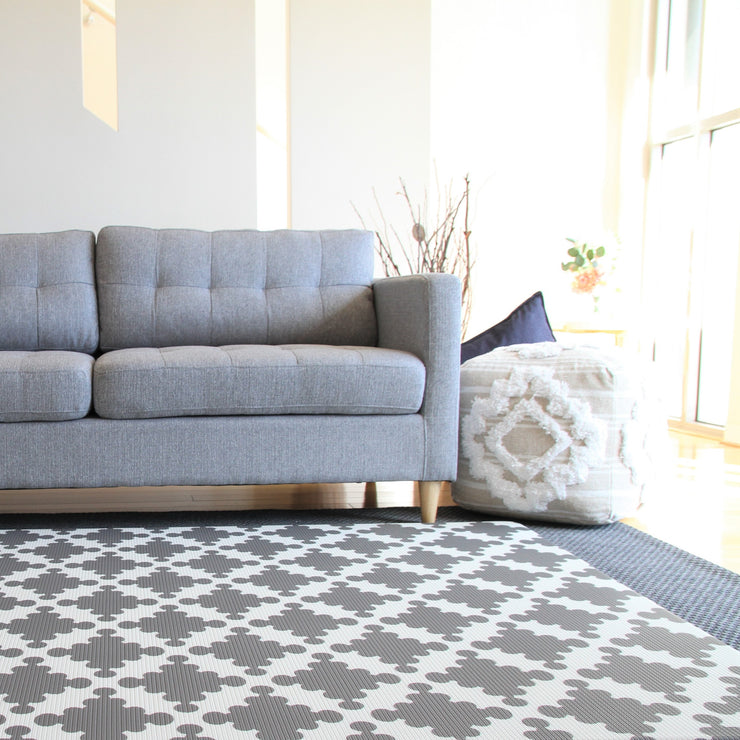 Luxe Play - Charcoal Star | Stylish Reversible Foam Floor Play Mat - Large