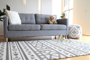 Crystals - Blue Charcoal | Soft Stylish Reversible Play Mat | Large