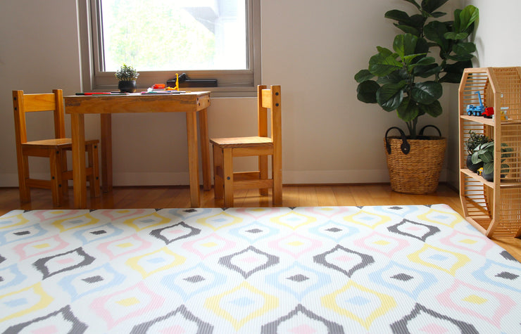 Luxe Play - Charcoal Star | Stylish Reversible Foam Floor Play Mat - Large