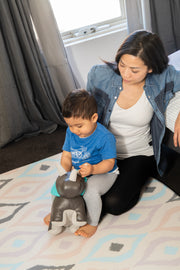 Luxe Nat - Sage Grey Star | Stylish Reversible Foam Floor Play Mat - Large