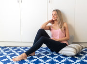 Luxe Lite - Royal Blue Star | Stylish Reversible Foam Floor Play Mat | Large Brown - Blue