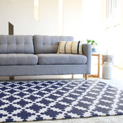 Luxe Lite - Royal Blue Star | Stylish Reversible Foam Floor Play Mat | Large Brown - Blue
