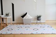 Luxe Nat - Sage Grey Star | Stylish Reversible Foam Floor Play Mat - Large