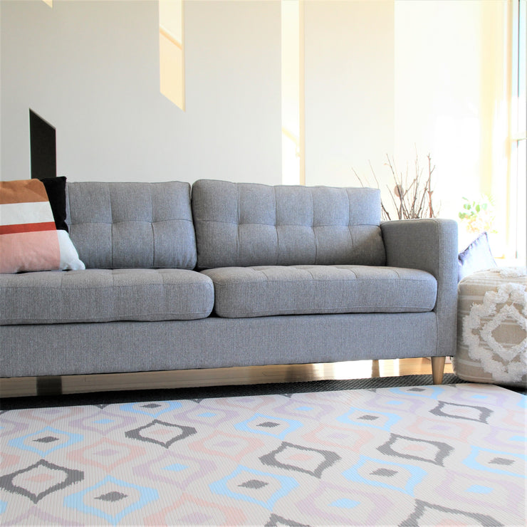 Luxe Nat - Sage Grey Star | Stylish Reversible Foam Floor Play Mat - Large