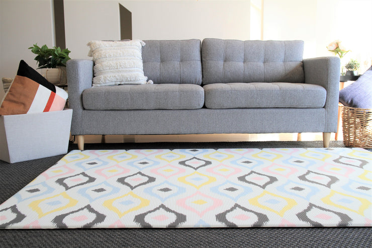 Luxe Play - Charcoal Star | Stylish Reversible Foam Floor Play Mat - Large