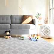 Luxe Dark - Grey Star | Stylish Reversible Foam Floor Play Mat | Large Blue - Grey
