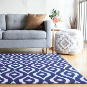 Luxe Dark - Grey Star | Stylish Reversible Foam Floor Play Mat | Large Blue - Grey