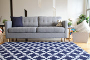 Luxe Lite - Royal Blue Star | Stylish Reversible Foam Floor Play Mat | Large Brown - Blue