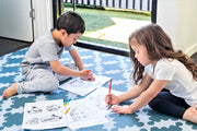 Luxe Nat - Sage Grey Star | Stylish Reversible Foam Floor Play Mat - Large